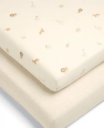 Cearșaf cu elastic pentru pat Mamas & Papas - Born to be wild, 2 bucăți, 70x142 cm