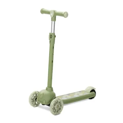 Trotineta, Lorelli Jetster, pana la 20 kg, maner reglabil 3 eozitii, roti cu leduri colorate, frana de picior, Green
