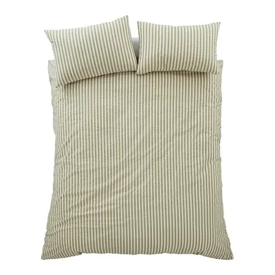 Lenjerie de pat verde pentru pat de o persoană 135x200 cm Cotton Rich Woven Stripe – Pineapple Elephant