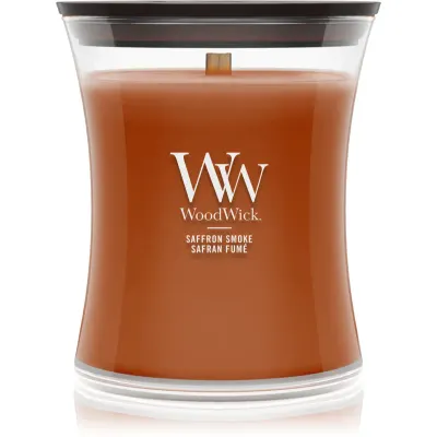 Woodwick Saffron Smoke lumânare parfumată cu fitil din lemn 275 g