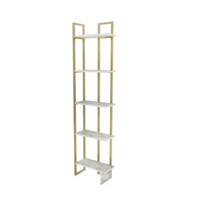 Biblioteca ALICE, alb + auriu, 45,2x21,6x180 cm