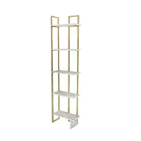 Biblioteca ALICE, alb + auriu, 45,2x21,6x180 cm