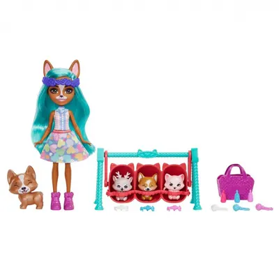 Set de joaca - Enchantimals Baby Best Friends - Crizia, Corgi si Snow