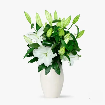 Buchet de 5 crini imperiali albi