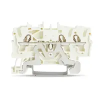 3-conductor shield terminal block; 2.5 mm²; side and center marking; for DIN-rail 35 x 15 and 35 x 7.5; Push-in CAGE CLAMP®; 2,50 mm²; white