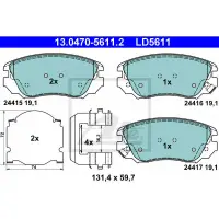 Set placute frana, frana disc ATE 13.0470-5611.2