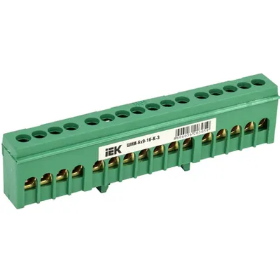 Neutral bus bar in body-Izolator onto a DIN-rail SHNI-6x9-16-k-Z