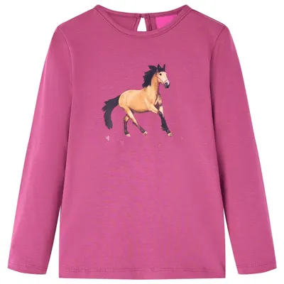 Tricou pentru copii cu mâneci lungi, zmeuriu, 116