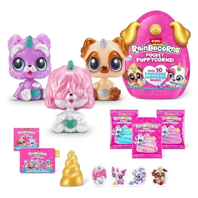 Set 3 figurine surpriza Rainbocorns Pocket Puppycorns