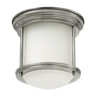 Corp de iluminat decorativ pentru exterior, Hadrian 1 Light Flush Mount – Opal Glass – Antique Nickel