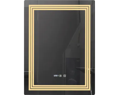 Oglinda baie cu iluminare LED 3 culori, intrerupator Touch, ceas, functie dezaburire, Belform Cronos 60x80 cm IP44