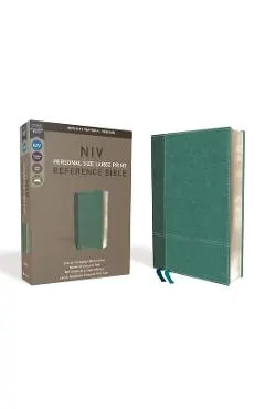 NIV, Personal Size Reference Bible, Large Print, Imitation Leather, Blue, Red Letter Edition, Comfort Print