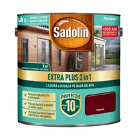Lazură lucioasă 3 în 1 pe bază de apă 2.5L, Sadolin Extra Plus, Mahon / 5738845 Engros