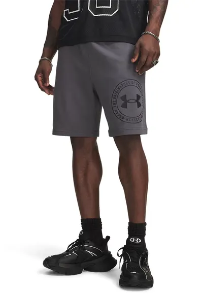 Pantaloni scurti din amestec de bumbac cu croiala lejera si imprimeu logo Rival - Gri antracit