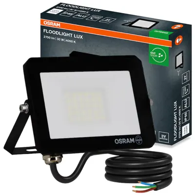 Proiector LED Osram LUX, 30W, 220-240V, 2700 lm, lumina neutra (4000K), IP65, Negru