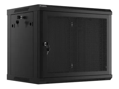 Dulap rack de perete 19", 9U, 600x450 mm, usa perforata, negru