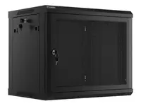 Dulap rack de perete 19", 9U, 600x450 mm, usa perforata, negru