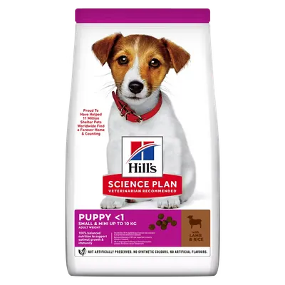 Hrana uscata caini, Hill's Science Plan Canine Puppy Small and Mini Lamb and Rice, 6 kg