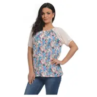 Bluza dama ie V107 nude/albastru floral, Eranthe | marimea L