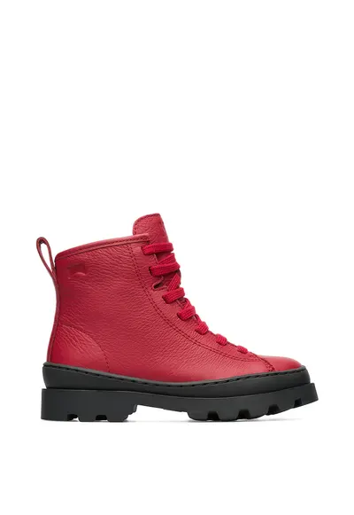 Ghete de piele cu aplicatie logo discreta Brutus 609 - Rosu