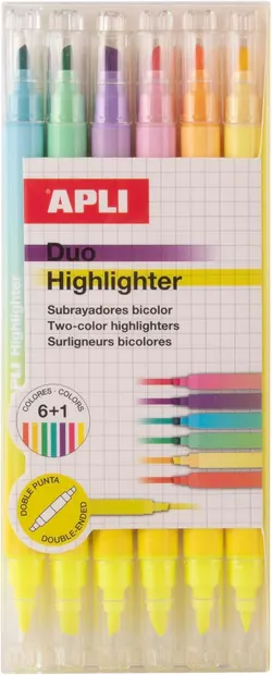 Set de markeri text cu două capete Apli - 6 buc
