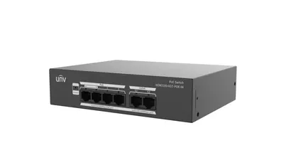 Switch Uniview NSW2100-6GT-POE-IN Porturi:4× 10/100/1000Mbps PoE port (RJ45) + 2 x 10/100/1000Mbps port (RJ45) Maxim 30 W per p