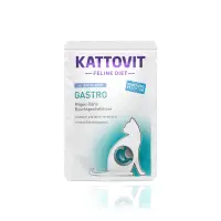 KATTOVIT Gastro, Rață și Orez, dietă veterinară, plic hrană umedă pisici, sistem digestiv, (în sos), bax, 85g x 24buc