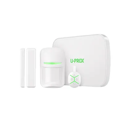 Sistem de alarma antiefractie wireless U-PROX MPX L KF KIT, 4G, Bluetooth, Dual SIM, WiFi 2.4 Ghz, 250 zone, 4800 m, telecomanda, pet imunity, alb
