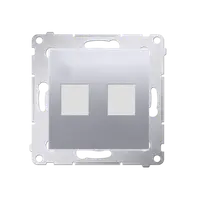 Capac pentru prize telefonice si de retea RJ45/RJ12, silver mat metalic