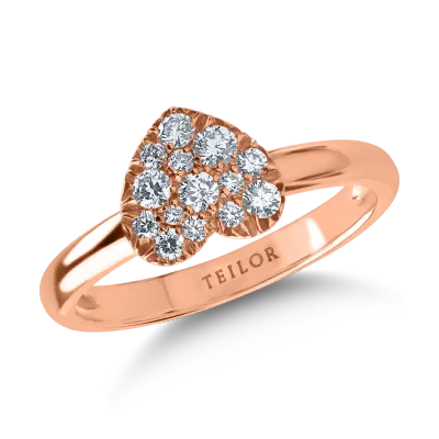 Inel din aur roz cu diamante de 0.32ct