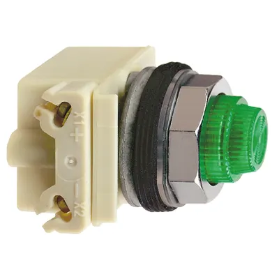 Lampa Octog. Ø 30 - Ip65 - Verde - Led Ba 9S - 120 V C.A./C.C. - Papuci