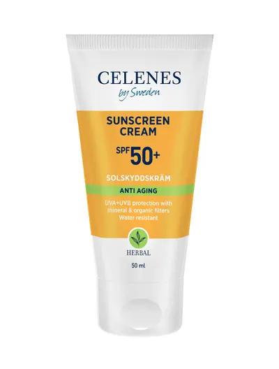 Crema anti-aging pentru protectie solara Herbal cu SPF50+, 50ml, Celenes