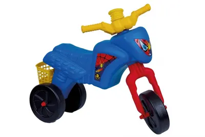 Tricicleta copii fara pedale Spider Blue, actionata cu picioarele de la 2 ani pana la 20 kg, inaltime pana la sezut 30 cm