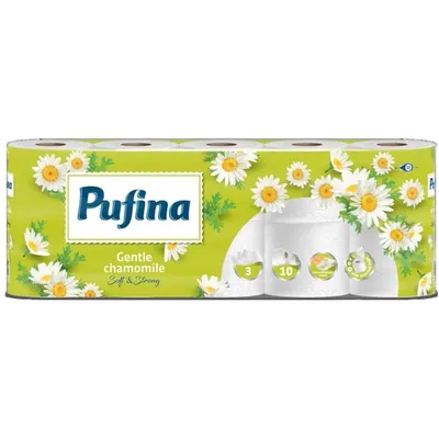 Hartie Igienica Pufina Soft, Musetel, 10 Role, 3 Straturi