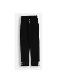 Pantaloni de trening cu snur in talie si model text