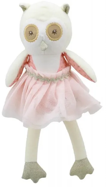 Păpușă de cârpă The Puppet Company - Bufnita cu rochie, 30 cm