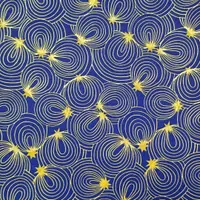 Hârtie pentru ambalat cadouri, culoarea albastru, spirală cu steluțe aurii, 200x70 cm