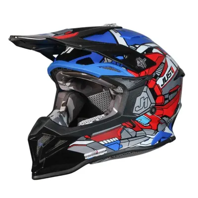 Casca motocross atv JUST1 J39 Suppressor , marime M, RoE u Albastru Negru Lucios