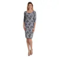 Rochie R2274 gri floral stiliat, Natalee | marimea S