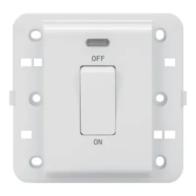 Intrerupator 2P 250V ac - Standard englez - 20 A - 1 modul - BACKLIT - WHITE - CProiector HORUS