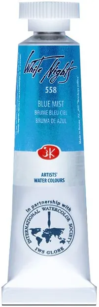 Vopsea de acuarelă Paleta Nevskaya Leningrad Nopti albe - 558, Ceata albastra, 10 ml