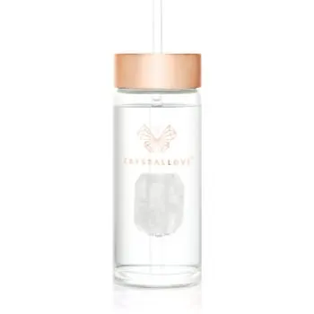 Crystallove Amethyst Straw Water Bottle sticlă pentru apă cu pai