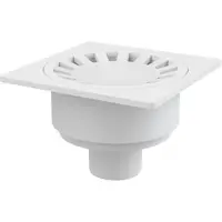 Sifon pardoseala cu gratar plastic alb, iesire verticala Alcadrain APV16