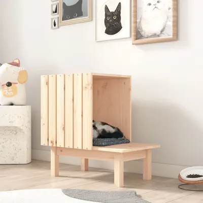 Gossi casa pentru pisici, 60x36x60 cm, lemn masiv de pin