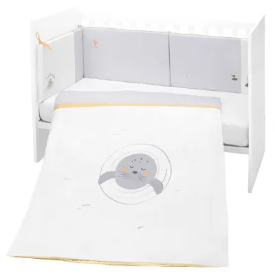 Set de 2 piese de lenjerie de pat pentru copii KikkaBoo - EU style, 60 х 120 cm, Seally Me