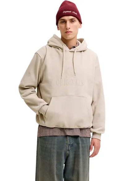 Hanorac JACK &JONES Frederiksberg Monogram Sweat Hood SN 63794 - Bej