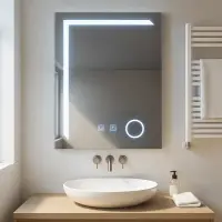 Oglinda baie cu iluminare LED si sistem de dezaburire 60x80 cm, Linea Touch