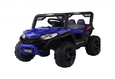 Masinuta electrica pentru copii Novokids Buggy Mini UTV cu faruri luminoase, telecomanda, 3-6 ani , max 30 kg, 3 viteze, model Offroad Albastru