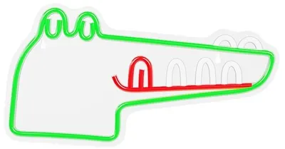 Lampă decorativă LED Forever Light - Crocodil, neon, 3.48W, verde