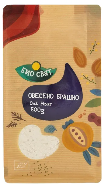 Făină de ovăz organică, 500 g, Biosvyat